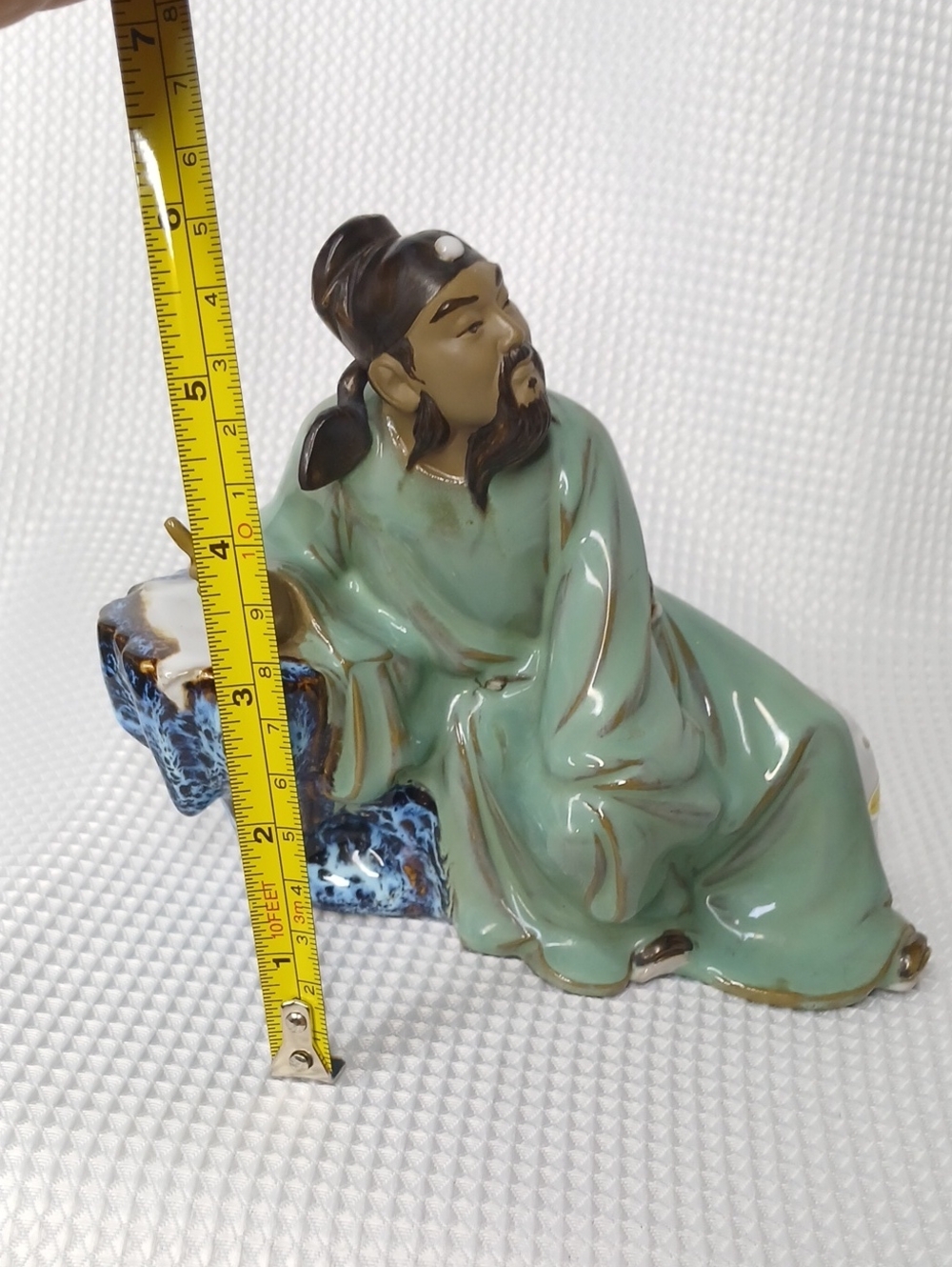 Vintage Chinese Shiwan Mudman Ceramic Li Bai Scholar Figurine - Picture 8 of 8